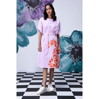 Genes Lecoanet Hemant Rabbit Texture Relax Fit Dress- Smoothie Pink