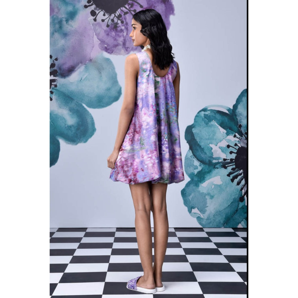 Genes Lecoanet Hemant French Lavender Loose Fit Balloon Dress