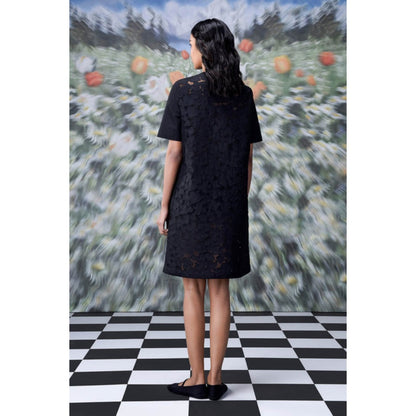 Genes Lecoanet Hemant Cutout Embroidery Relax Fit Dress- Black