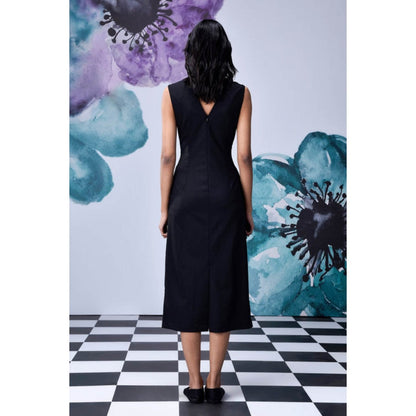 Genes Lecoanet Hemant Wool Deconstructed Semi Fit Dress- Black