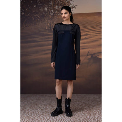 Genes Lecoanet Hemant Structured Navy Shift Dress