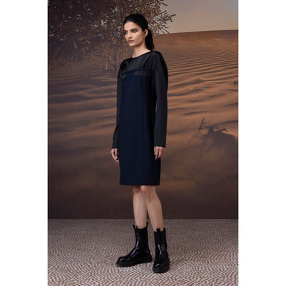Genes Lecoanet Hemant Structured Navy Shift Dress