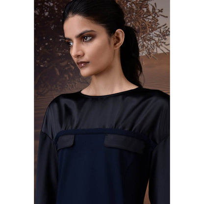 Genes Lecoanet Hemant Structured Navy Shift Dress