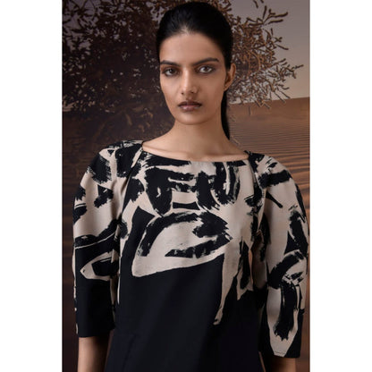Genes Lecoanet Hemant Monochrome Brushstroke Dress