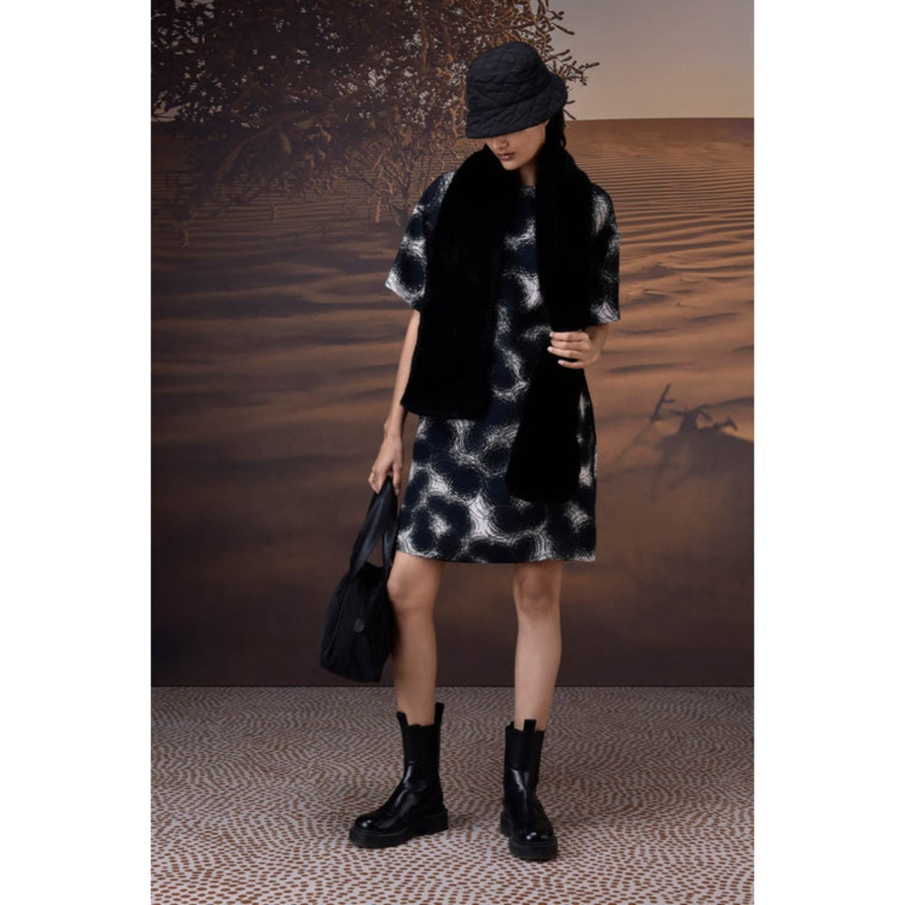 Genes Lecoanet Hemant Midnight Ripple Twill Crepe Dress