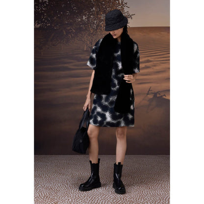 Genes Lecoanet Hemant Midnight Ripple Twill Crepe Dress