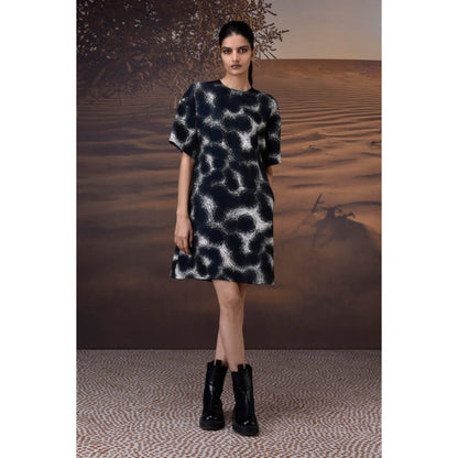 Genes Lecoanet Hemant Midnight Ripple Twill Crepe Dress