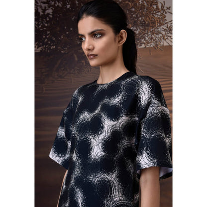 Genes Lecoanet Hemant Midnight Ripple Twill Crepe Dress