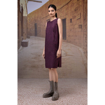 Genes Lecoanet Hemant Cherry Lacquer Embroidered Shift Dress
