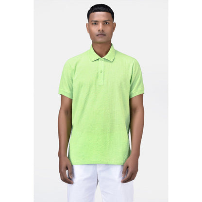 Genes Lecoanet Hemant Regular Fit Polo T-Shirt With Dtm Collar Mint Green