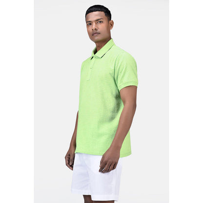 Genes Lecoanet Hemant Regular Fit Polo T-Shirt With Dtm Collar Mint Green