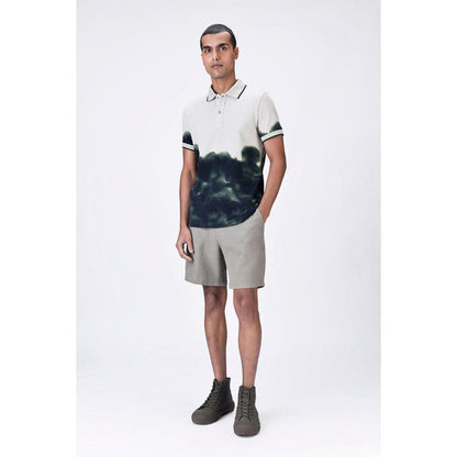 Genes Lecoanet Hemant Taupe-Green Uv Abstract Polo T-Shirt