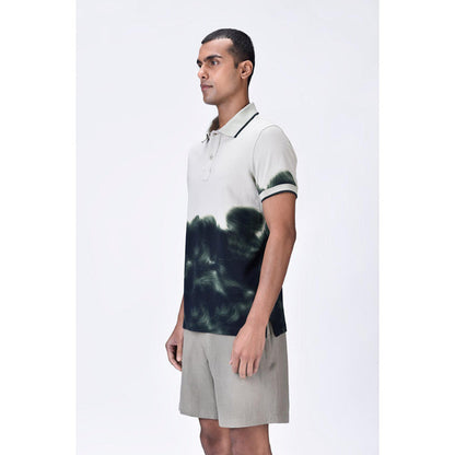 Genes Lecoanet Hemant Taupe-Green Uv Abstract Polo T-Shirt