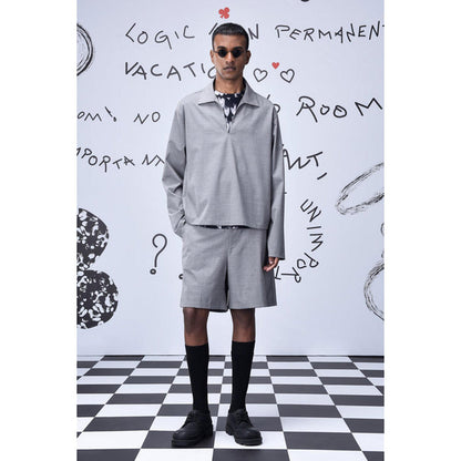 Genes Lecoanet Hemant Wool Relax Fit T-Shirt- Pearl Grey