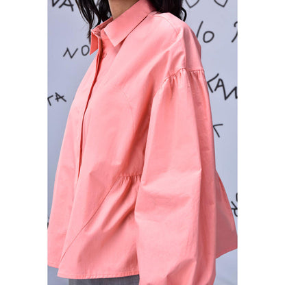 Genes Lecoanet Hemant Gather Heart Relax Fit Shirt- Coral Peach