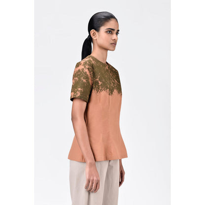 Genes Lecoanet Hemant Slim Fit Round Neck Top With Canopy Print