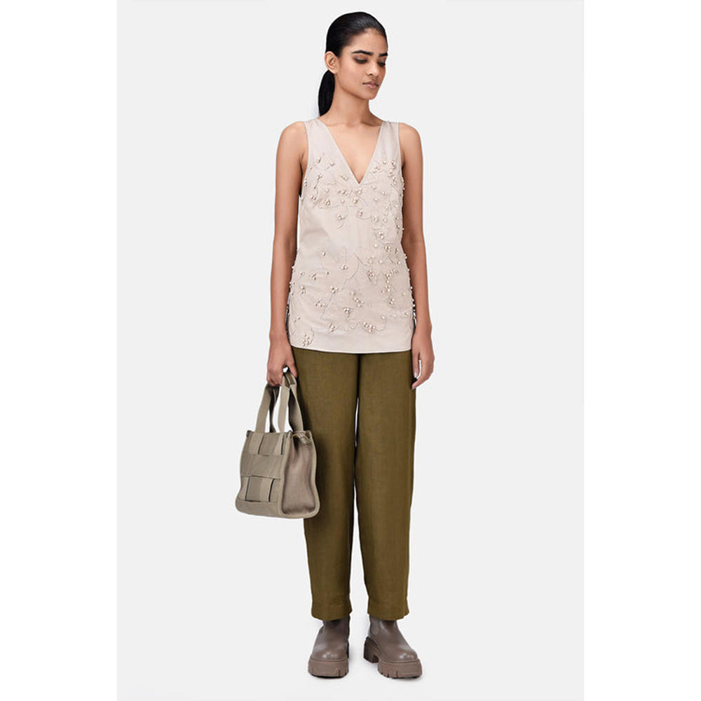 Genes Lecoanet Hemant A-Line Top With Floral Applique