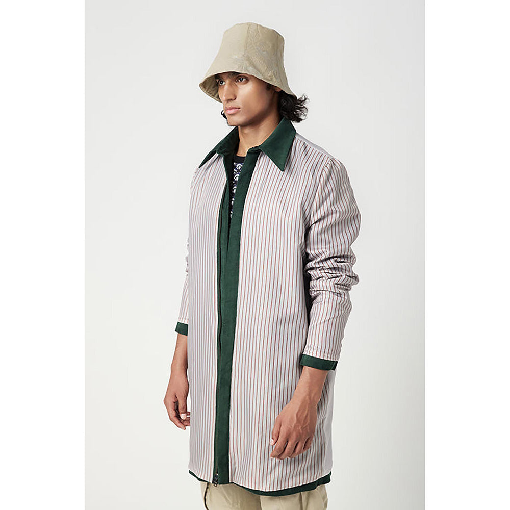 Genes Lecoanet Hemant Relaxed Fit Overcoat with Covered Zipper Front