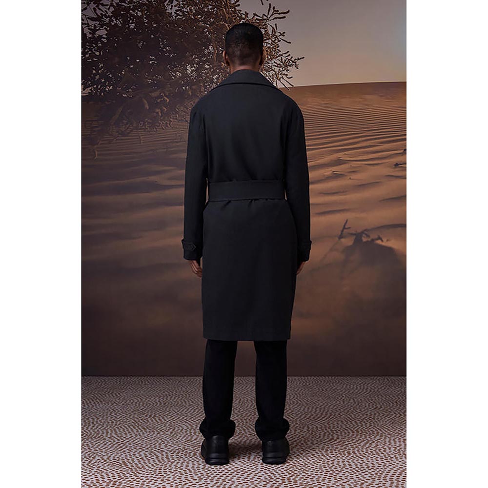 Genes Lecoanet Hemant Charcoal Poly Felt Trench Coat