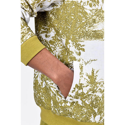 Genes Lecoanet Hemant Men'S Linen Herringbone Easy Fit Bomber Jacket-Bright Olive