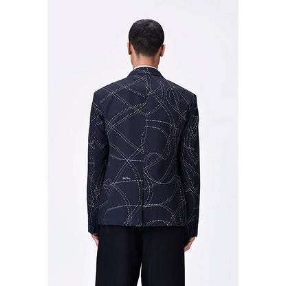Genes Lecoanet Hemant Linen Jacket with Dotted Aurora Print