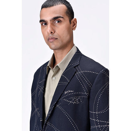 Genes Lecoanet Hemant Linen Jacket with Dotted Aurora Print