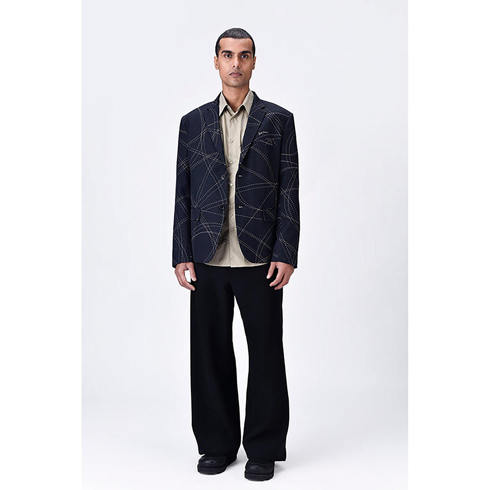 Genes Lecoanet Hemant Linen Jacket with Dotted Aurora Print