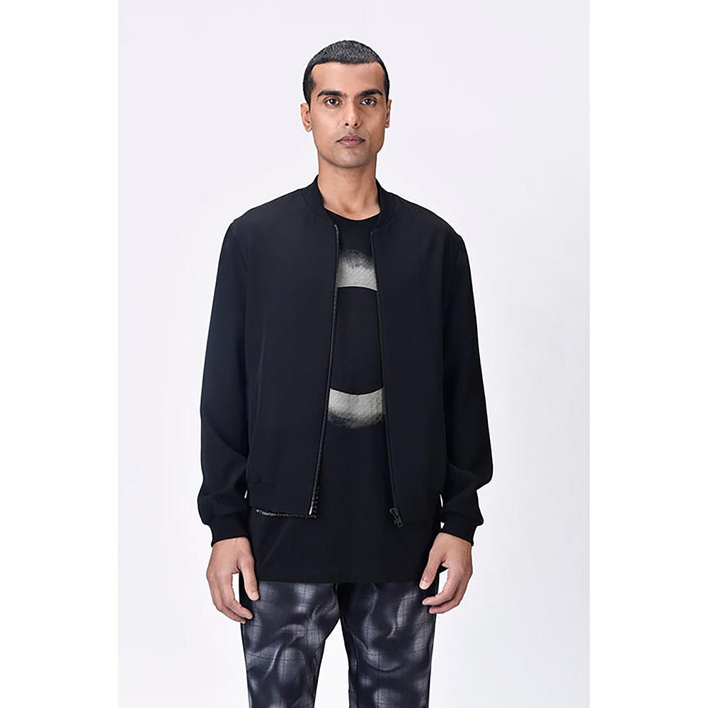 Genes Lecoanet Hemant Black Banana Crepe Bomber