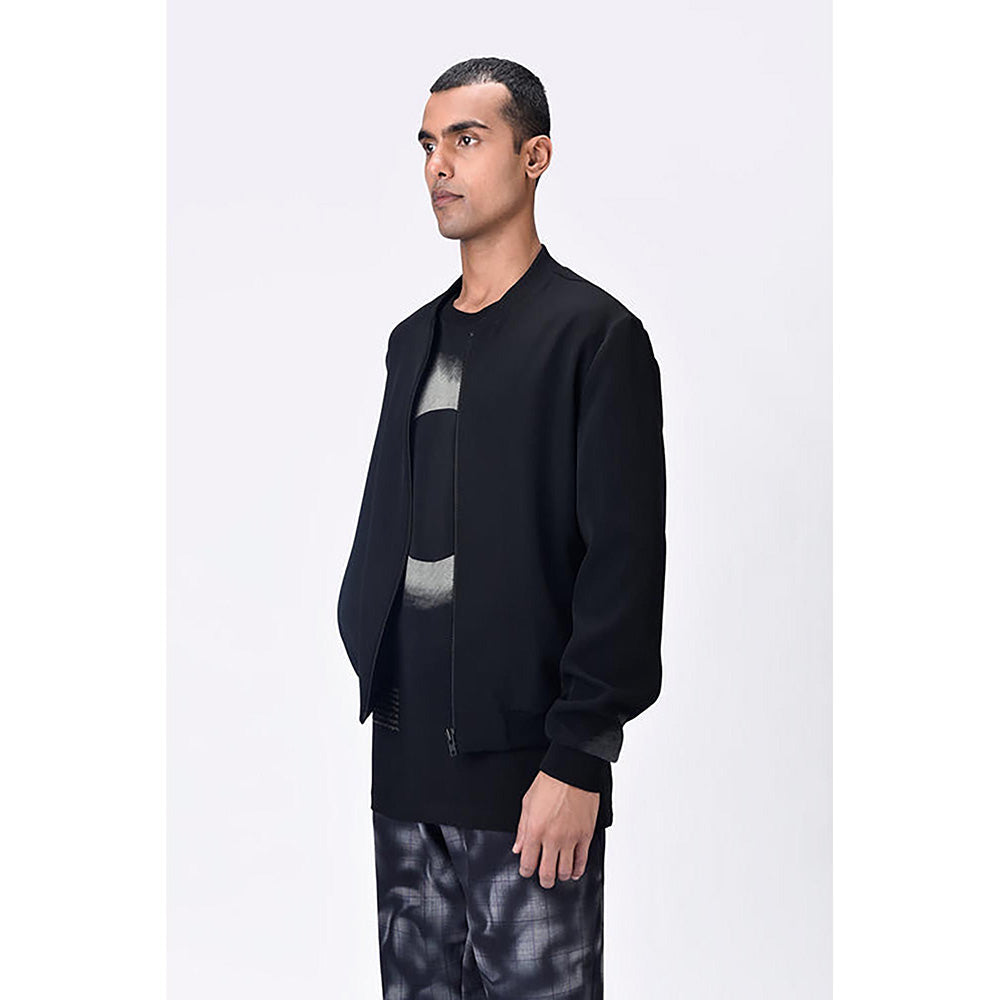 Genes Lecoanet Hemant Black Banana Crepe Bomber