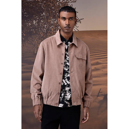 Genes Lecoanet Hemant Warm Beige Corduroy Bomber Jacket