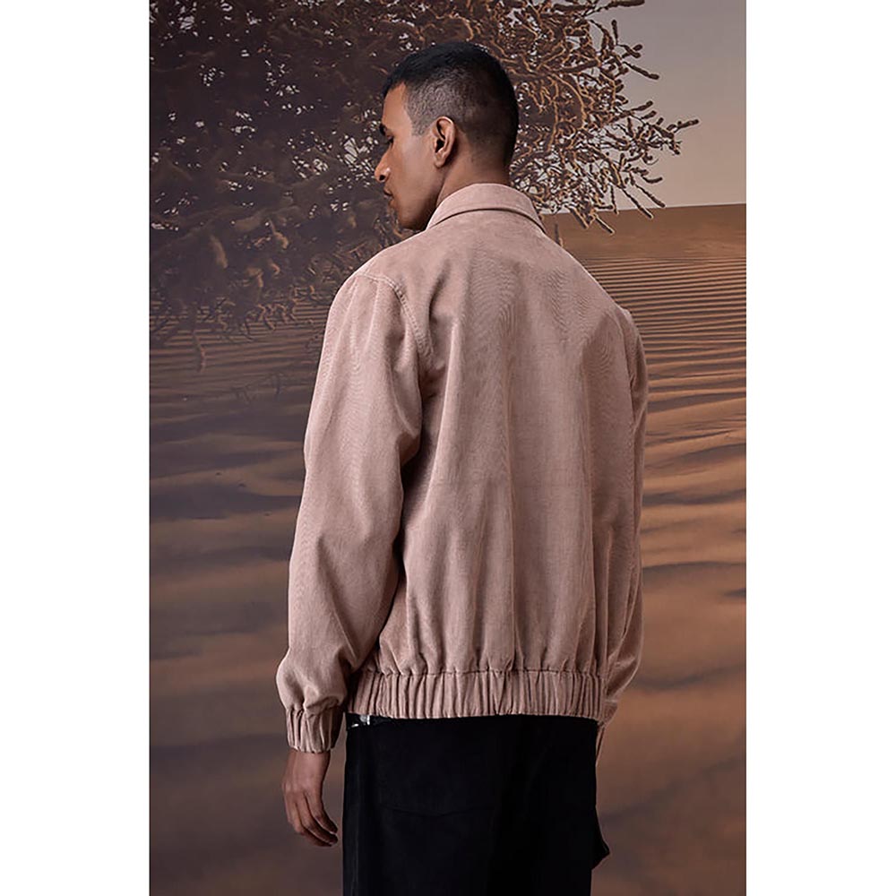 Genes Lecoanet Hemant Warm Beige Corduroy Bomber Jacket