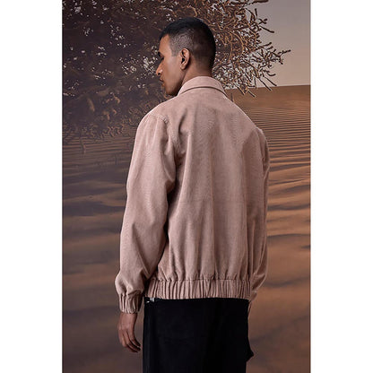 Genes Lecoanet Hemant Warm Beige Corduroy Bomber Jacket
