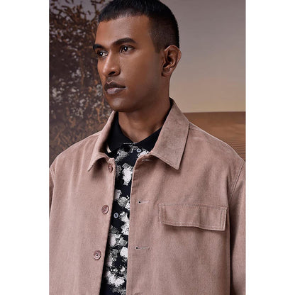 Genes Lecoanet Hemant Warm Beige Corduroy Bomber Jacket