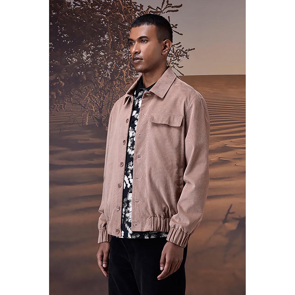 Genes Lecoanet Hemant Warm Beige Corduroy Bomber Jacket