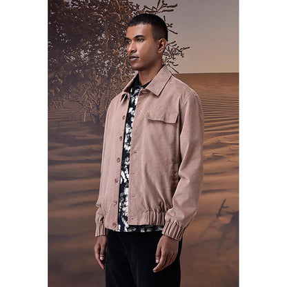 Genes Lecoanet Hemant Warm Beige Corduroy Bomber Jacket