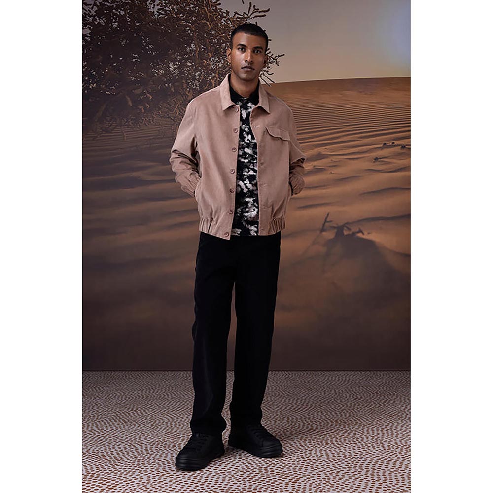 Genes Lecoanet Hemant Warm Beige Corduroy Bomber Jacket