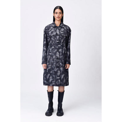 Genes Lecoanet Hemant Grey Crepe Abstract Jacket