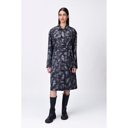 Genes Lecoanet Hemant Grey Crepe Abstract Jacket