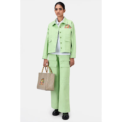 Genes Lecoanet Hemant Mint Breeze Embroidered Jacket