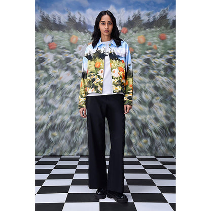 Genes Lecoanet Hemant Multi-Color Twill Floral Jacket