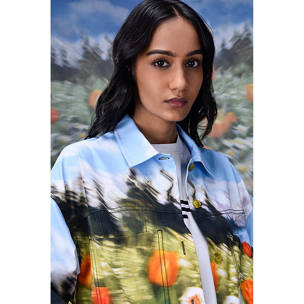 Genes Lecoanet Hemant Multi-Color Twill Floral Jacket