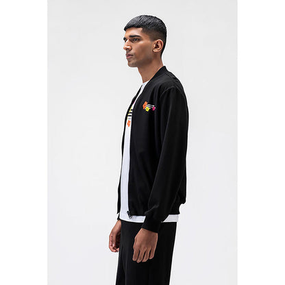 Genes Lecoanet Hemant Black Floral Bomber Jacket