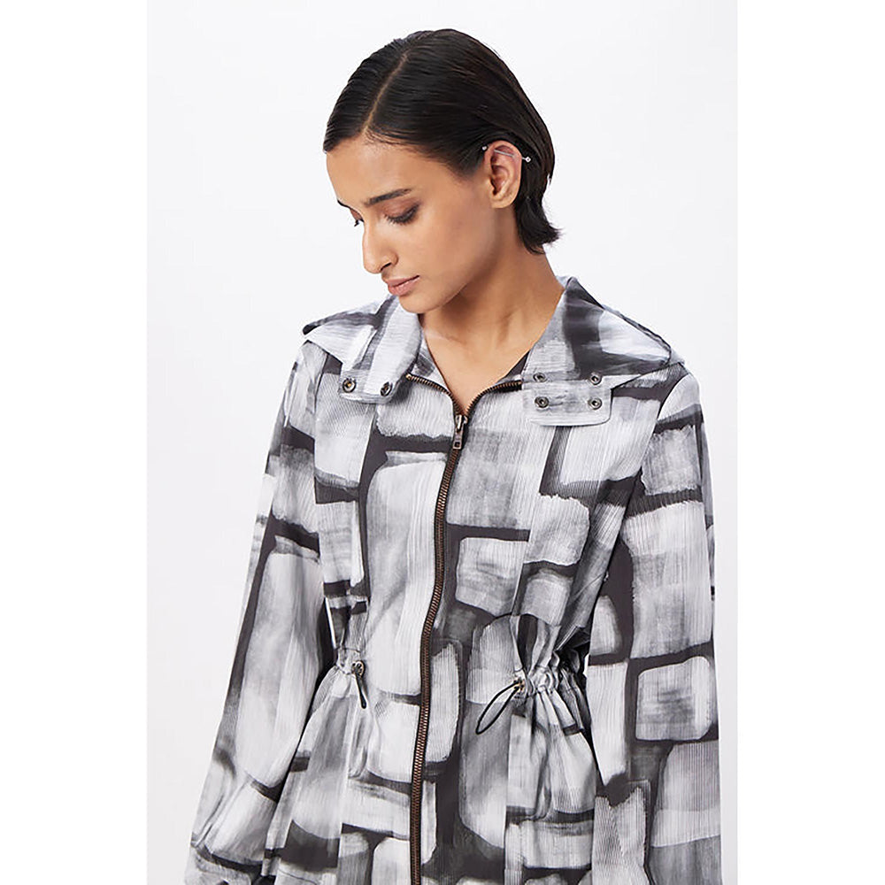 Genes Lecoanet Hemant Grey Cotton Checks Jacket