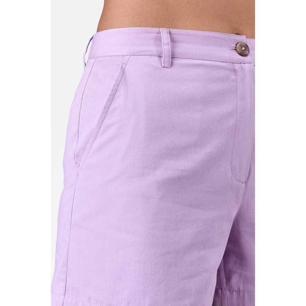 Genes Lecoanet Hemant Women'S Regular Fit Cotton Light Twill Shorts Lavender