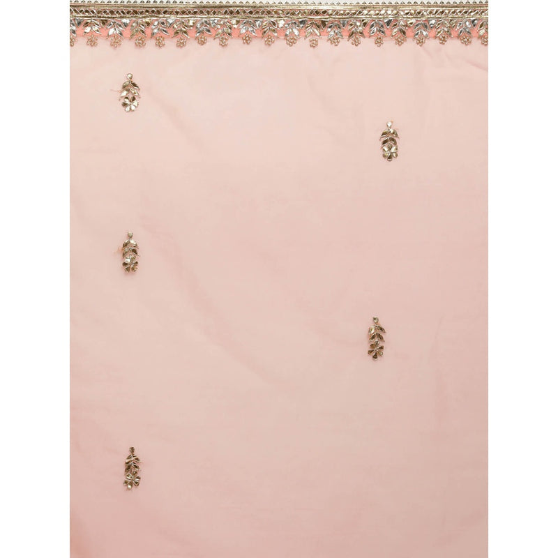 Geroo Luxe Peach Gotta Patti Organza Saree with Unstitched Blouse