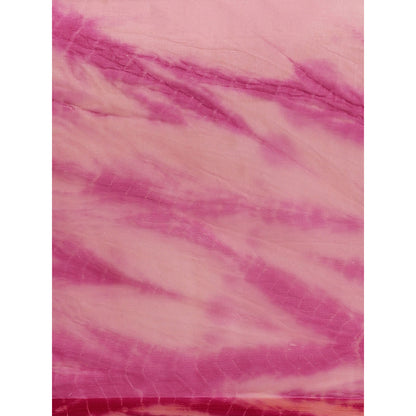 Geroo Jaipur Pink Shibori Organza Saree