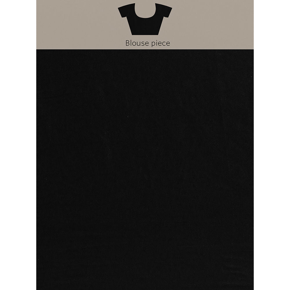 Geroo Jaipur Black & Grey Handcrafted Shibori Organza Saree