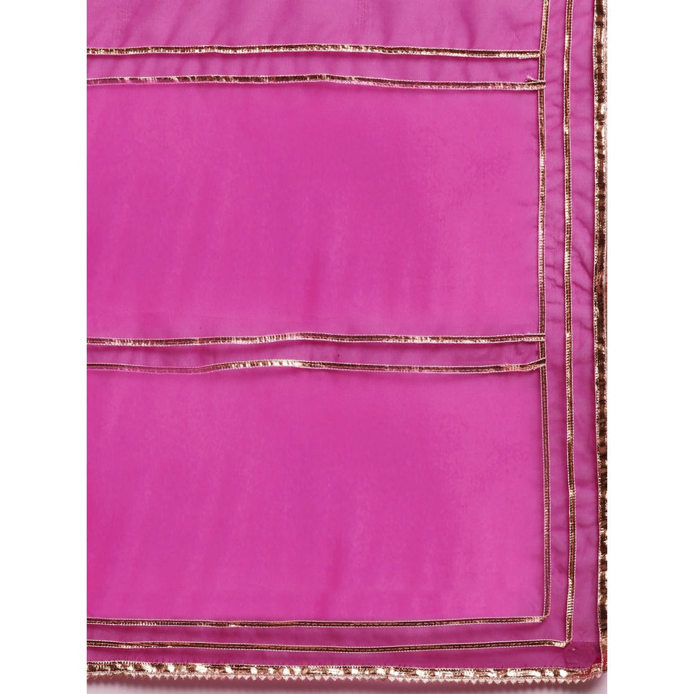 Geroo Jaipur Pink Shaded Organza Saree