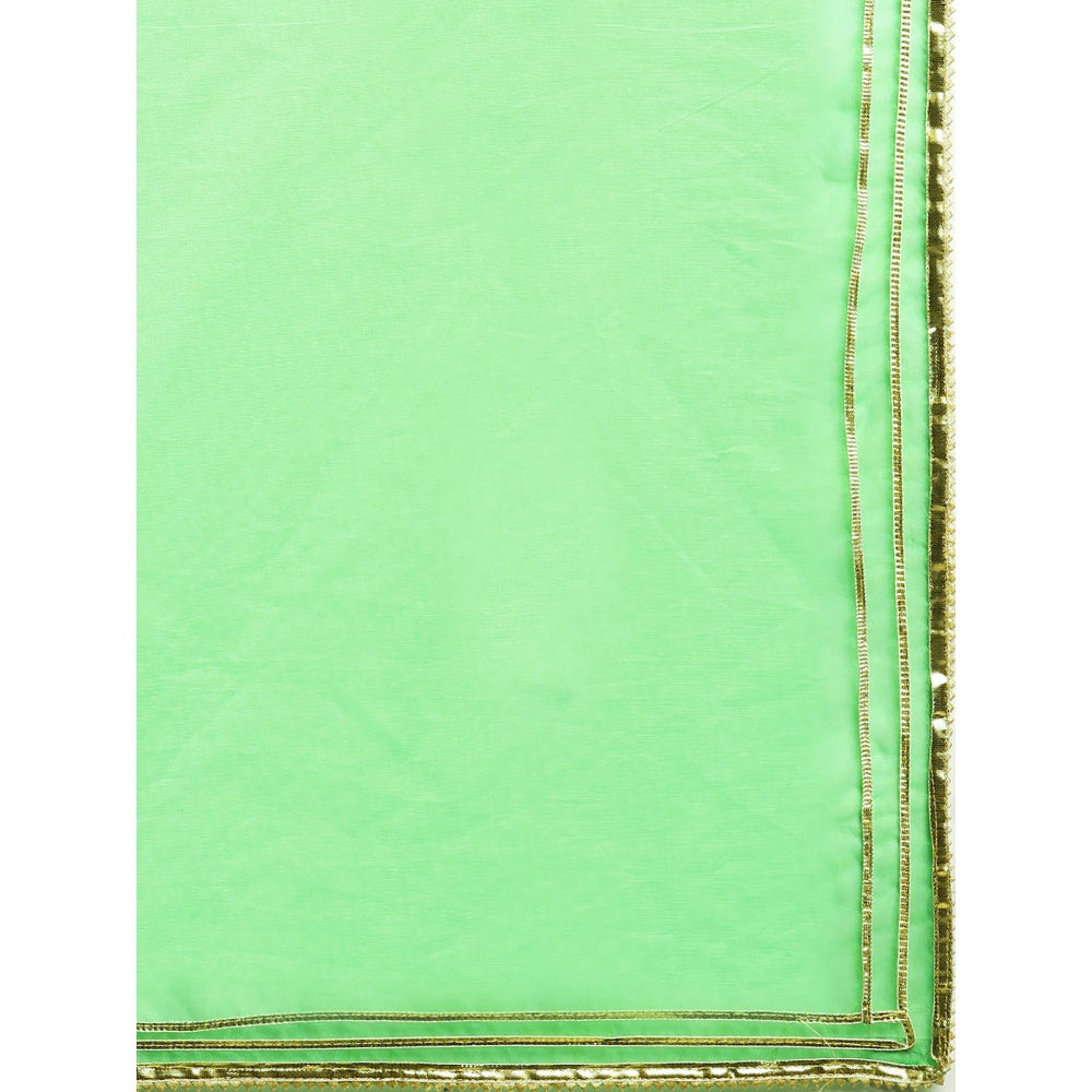 Geroo Jaipur Green Shaded Organza Saree