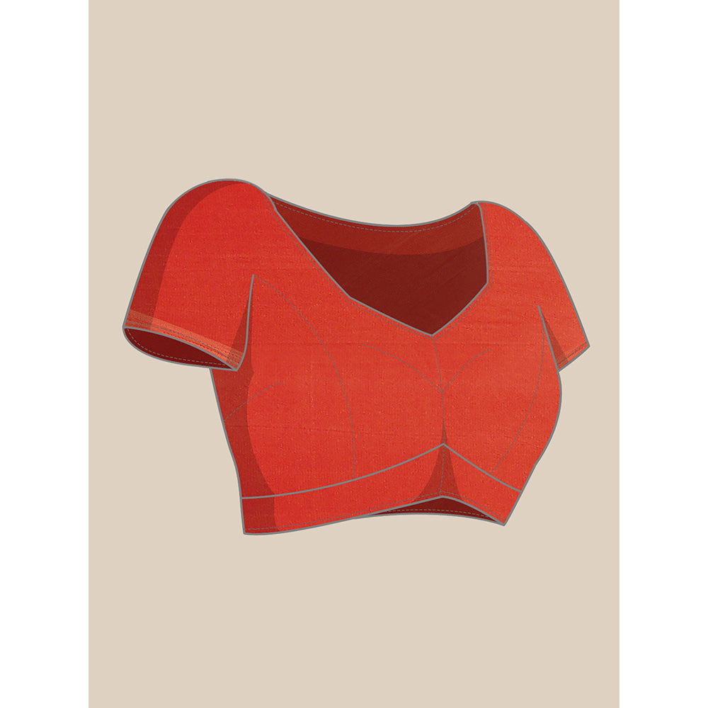 Geroo Jaipur Orange Dyed shaded Organza Saree